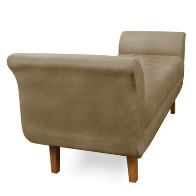 Recamier Olinda Suede 160 Cm Pés Chanfrado Castanhos - D'rossi Cor Marrom Rato