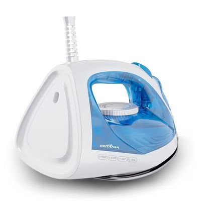 Ferro de Passar BF07 Base Antiaderente Vapor Vertical Reservatório Azul Britânia Azul