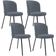 Kit 4 Cadeiras Sala de Jantar Estofada Gavi L02 Suede Cinza - Lyam Decor