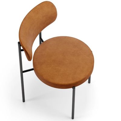 Cadeira Decorativa Estofada Para Sala De Jantar Louise L02 Couríssimo Canela  - Lyam Decor