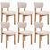 Kit 06 Cadeiras Para Sala de Jantar Cozinha Living Estofada Dara L02 Suede Bege - Lyam Decor
