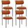 Kit 04 Cadeiras Estofadas Para Sala De Jantar Louise L02 Tecido Terracota - Lyam Decor