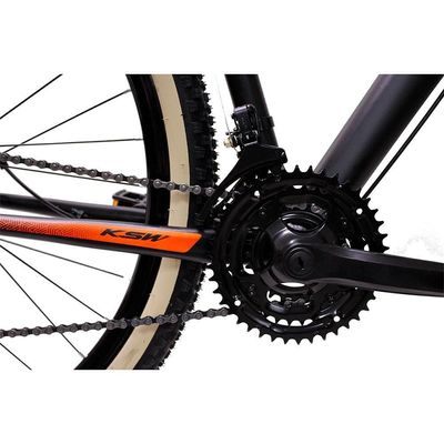 Bicicleta Aro 29 Ksw 21 Marchas Alumínio Cambio Shimano Freio A Disco Preto Fos -ad Laranja 15