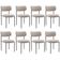 Kit 08 Cadeiras Estofadas Para Sala De Jantar Louise L02 Bouclê Creme - Lyam Decor