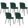 Kit 5 Cadeiras Sala de Jantar Estofada Gavi L02 Suede Verde Musgo - Lyam Decor