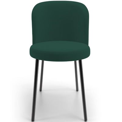 Kit 5 Cadeiras Sala de Jantar Estofada Gavi L02 Suede Verde Musgo - Lyam Decor
