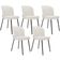 Kit 5 Cadeiras Sala de Jantar Estofada Gavi L02 Linho Bege - Lyam Decor