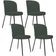 Kit 4 Cadeiras Sala de Jantar Estofada Gavi L02 Linho Verde Musgo - Lyam Decor