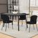 Kit 3 Cadeiras Sala de Jantar Estofada Gavi L02 Suede Preto - Lyam Decor