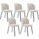 Kit 5 Cadeiras Sala de Jantar Estofada Gavi L02 Bouclê Cru - Lyam Decor