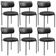 Kit 06 Cadeiras Estofadas Para Sala De Jantar Louise L02 Couríssimo Preto - Lyam Decor