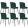Kit 6 Cadeiras Sala de Jantar Estofada Gavi L02 Suede Verde Musgo - Lyam Decor