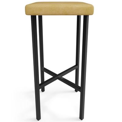 Kit 04 Banquetas Alta Bar Cozinha Sala De Jantar Preto Stella L02 Couríssimo Fendi - Lyam Decor