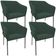 Kit 4 Cadeiras Para Sala de Jantar Estar Living Olívia L02 Suede Verde - Lyam Decor