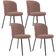 Kit 4 Cadeiras Sala de Jantar Estofada Gavi L02 Suede Rosê - Lyam Decor