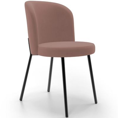 Cadeira Para Sala de Jantar Cozinha Estofada Gavi L02 Suede Rosê - Lyam Decor