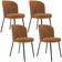Kit 4 Cadeiras Sala de Jantar Estofada Gavi L02 Bouclê Terracota - Lyam Decor