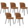 Kit 5 Cadeiras Sala de Jantar Estofada Gavi L02 Bouclê Terracota - Lyam Decor