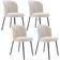 Kit 4 Cadeiras Sala de Jantar Estofada Gavi L02 Bouclê Cru - Lyam Decor