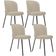 Kit 4 Cadeiras Sala de Jantar Estofada Gavi L02 Linho Bege Escuro - Lyam Decor