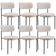 Kit 06 Cadeiras Estofadas Para Sala De Jantar Louise L02 Linho Cru - Lyam Decor
