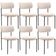 Kit 06 Cadeiras Estofadas Para Sala De Jantar Louise L02 Suede Bege - Lyam Decor