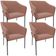Kit 4 Cadeiras Para Sala de Jantar Estar Living Olívia L02 Suede Rosê - Lyam Decor