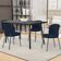 Kit 4 Cadeiras Sala de Jantar Estofada Gavi L02 Suede Azul Marinho - Lyam Decor