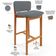 Kit 04 Banquetas Alta Para Cozinha Sala De Jantar Bar Dara L02 Suede Cinza - Lyam Decor