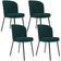 Kit 4 Cadeiras Sala de Jantar Estofada Gavi L02 Bouclê Verde - Lyam Decor