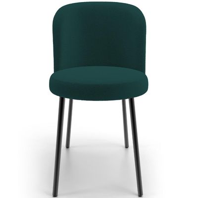 Kit 4 Cadeiras Sala de Jantar Estofada Gavi L02 Bouclê Verde - Lyam Decor