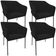 Kit 4 Cadeiras Para Sala de Jantar Estar Living Olívia L02 Suede Preto - Lyam Decor