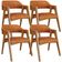 Kit 4 Cadeiras Sala de Jantar Estar Living Estofada Suran L02 Couríssimo Canela - Lyam Decor