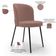 Kit 3 Cadeiras Sala de Jantar Estofada Gavi L02 Suede Rosê - Lyam Decor