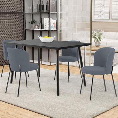 Kit 6 Cadeiras Sala de Jantar Estofada Gavi L02 Suede Cinza - Lyam Decor