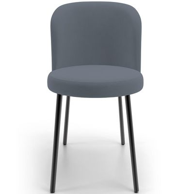 Kit 6 Cadeiras Sala de Jantar Estofada Gavi L02 Suede Cinza - Lyam Decor