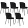 Kit 5 Cadeiras Sala de Jantar Estofada Gavi L02 Suede Preto - Lyam Decor