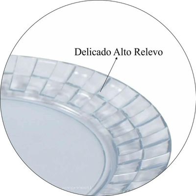 Jogo 6 Pratos Grandes 26cm Transparente Crippa Servir Mesa Posta Porções Aperitivos