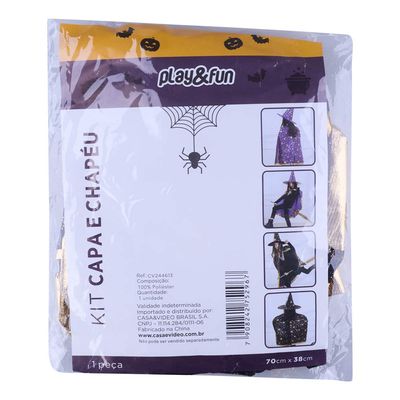 Kit Capa e Chapéu Halloween Play&Fun - Item Sortido