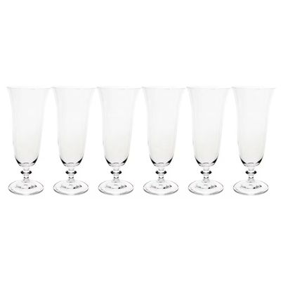 Conjunto de Taças para Cerveja Angela 360 ml em Cristal Ecológico 6 Peças Bohemia Transparente
