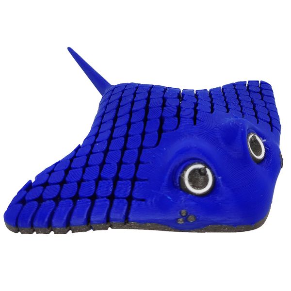 Raia Articulada 3d Decoração Brinquedo Azul Raia Articulada 3d Decoração Brinquedo Azul