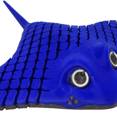 Raia Articulada 3d Decoração Brinquedo Azul