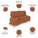 Sofá 2 Lugares 135cm Pés Aço Dourado Tamar Boucle Terracota Z08 - Mpozenato
