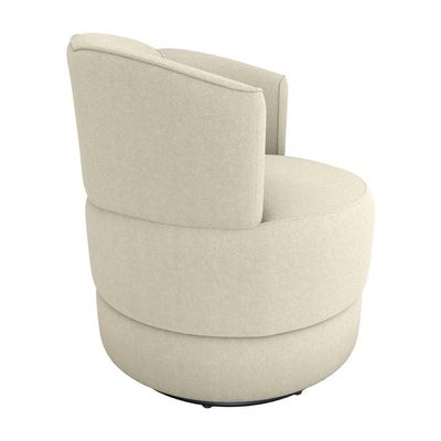 Poltrona Giratória Para Descanço Com Base De Metal Marselha Matrix Boucle Bege