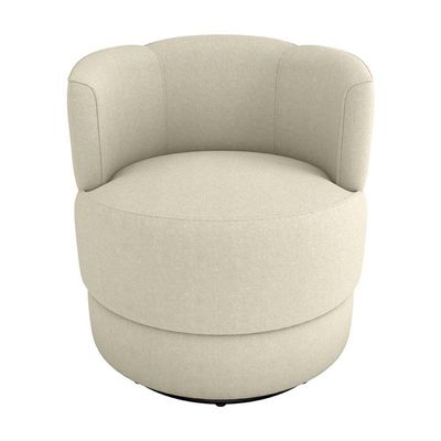 Poltrona Giratória Para Descanço Com Base De Metal Marselha Matrix Boucle Bege