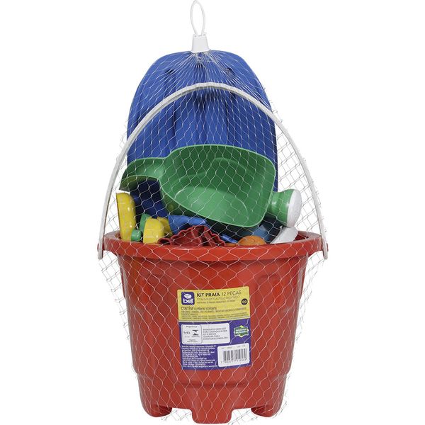 Kit Baldinho de Praia com 12 Peças Cores Sortidas (GG) Bel Único