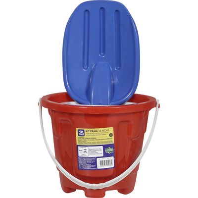 Kit Baldinho de Praia com 12 Peças Cores Sortidas (GG) Bel Único