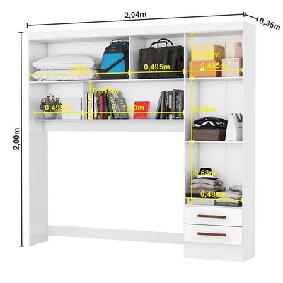 Guarda Roupa Casal Modulado 4 Portas Hercules 4 Portas 4 Gavetas Branco