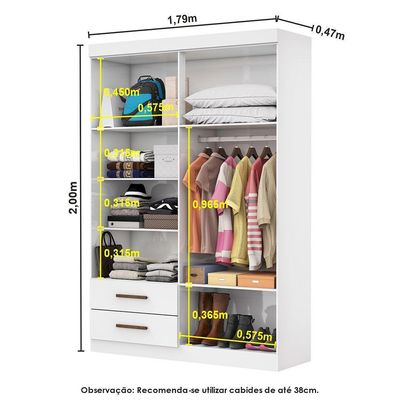 Guarda Roupa Casal Modulado 4 Portas Hercules 4 Portas 4 Gavetas Branco