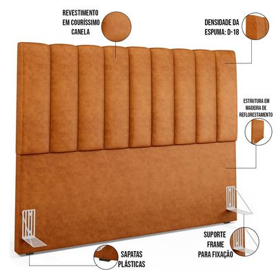 Cabeceira Cama Box Casal Queen 160 cm Dália W01 Couríssimo Canela - Lyam Decor